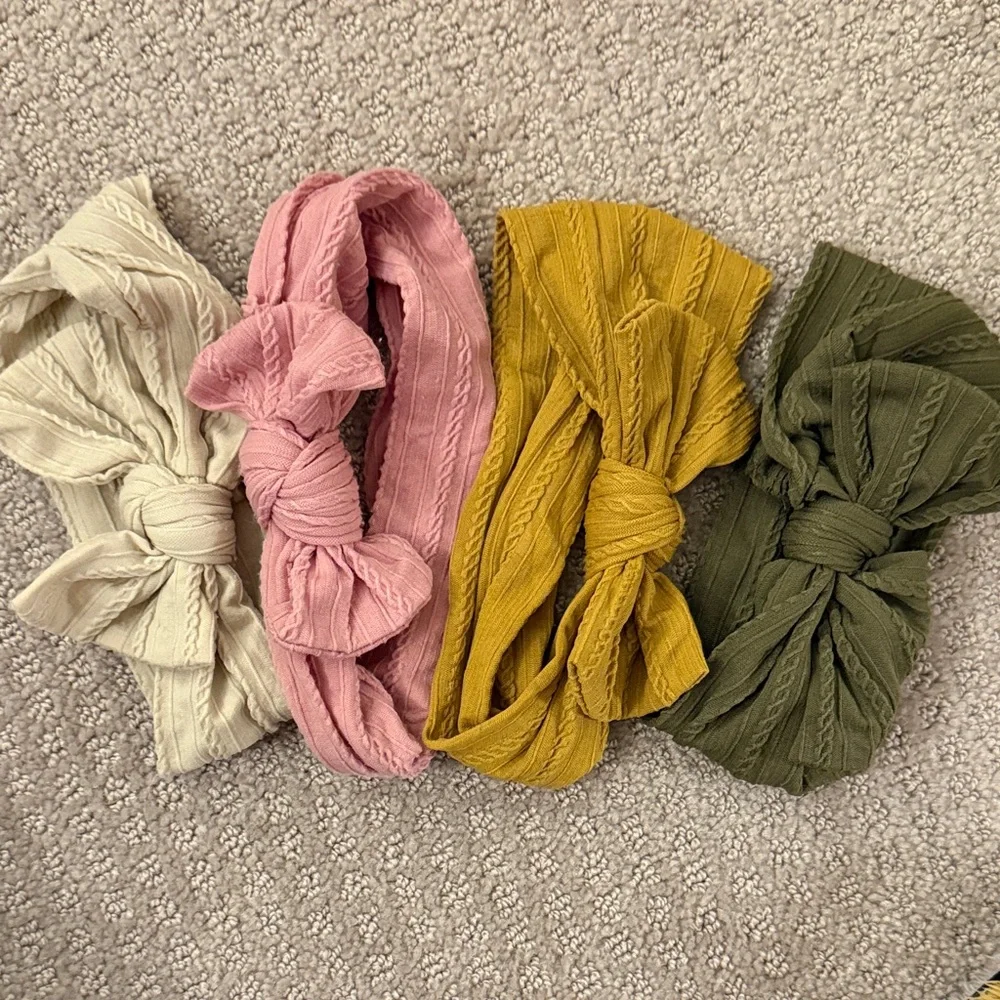 Set of Four Knotted Headbands in Assorted Colors
